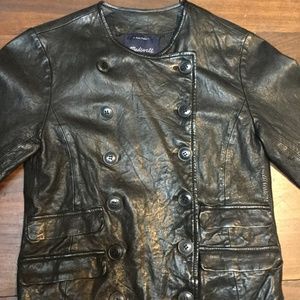 Madewell black leather jacket, Size XS, NWT